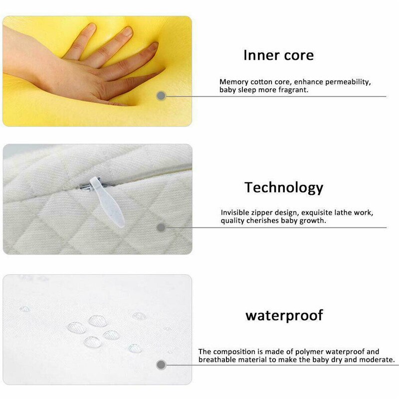 PUDCOCO Hot Newborn Baby Sleep Pillow Anti Baby Spit Milk Crib Cot Sleep Positioning Wedge Anti-Reflux Cushion Cotton Pad Mat